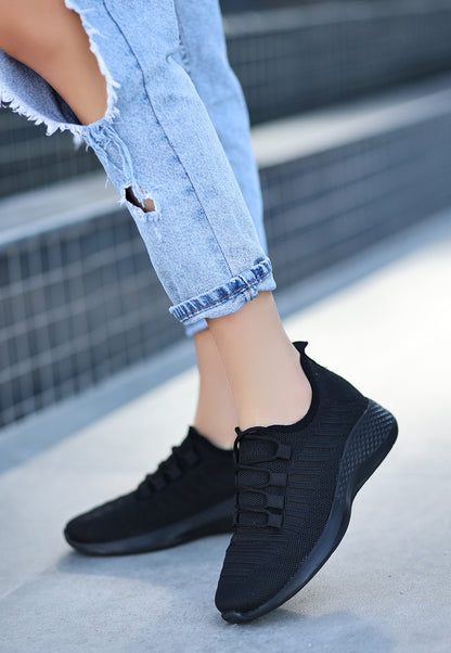 Wina Siyah Triko Spor Ayakkabı