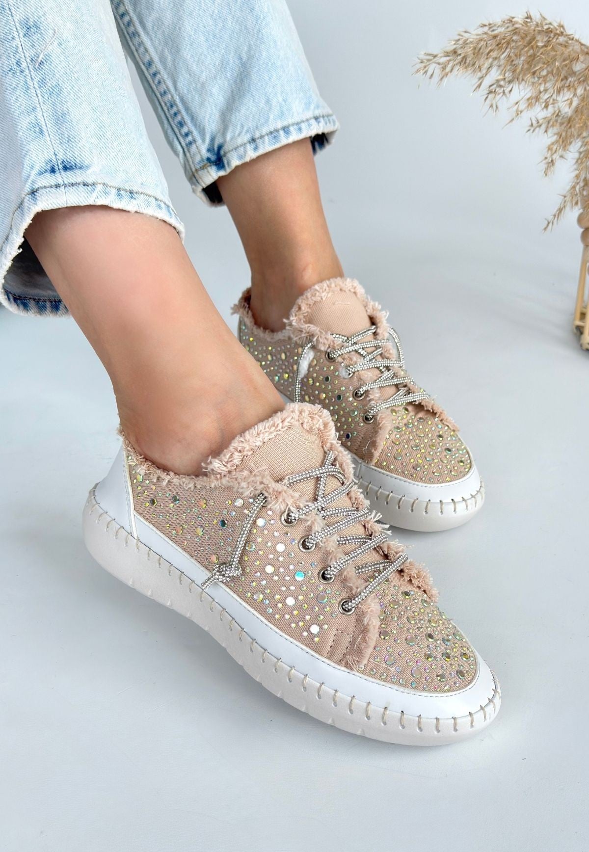 Guji Bej Kot Bağcıklı Spor Ayakkabı