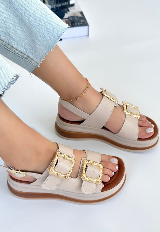 Stan Bej Cilt Sandalet