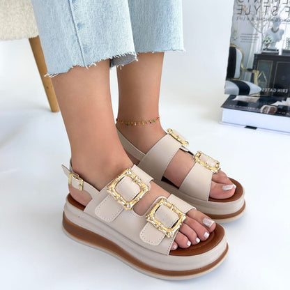 Stan Bej Cilt Sandalet