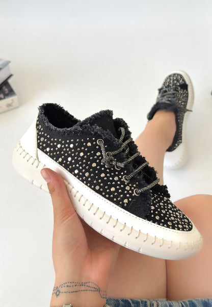 Guji Siyah Kot Bağcıklı Spor Ayakkabı