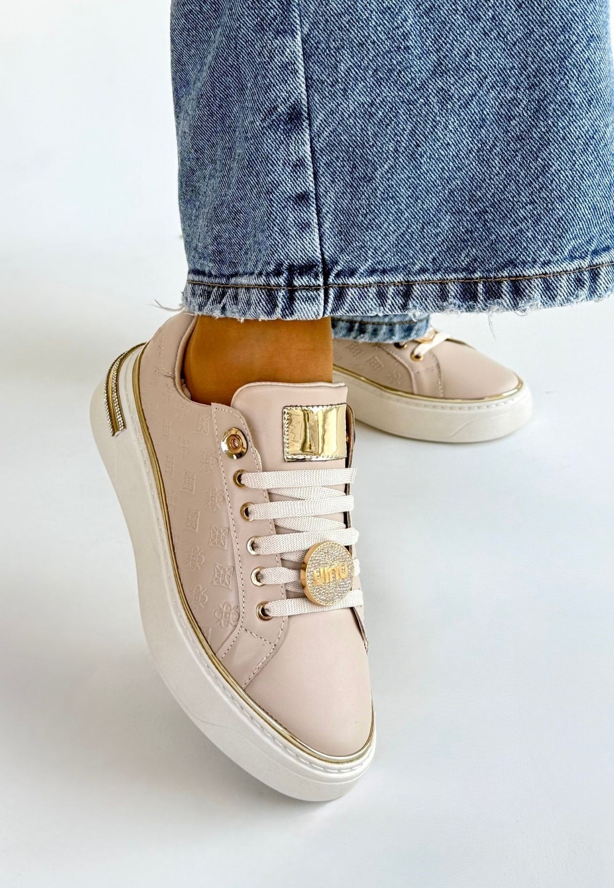 Jlar Bej Cilt Bağcıklı Spor Ayakkabı