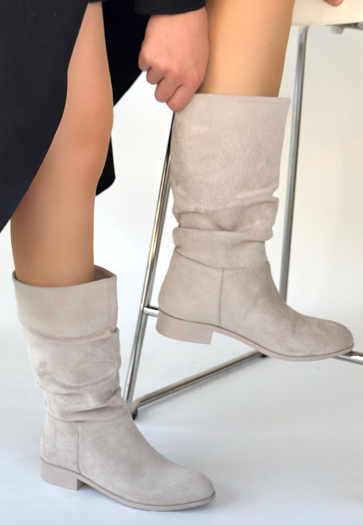 Plod Bej Süet Çizme