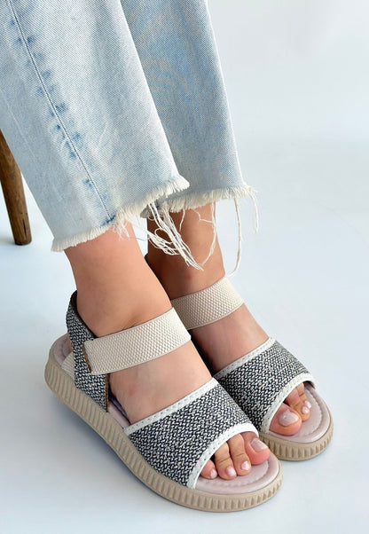 Jake Yeşil Hasır Cilt Sandalet