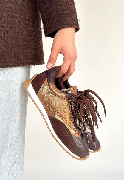 Ranu Kahverengi Cilt Paraşüt Detaylı Bağcıklı Spor Ayakkabı
